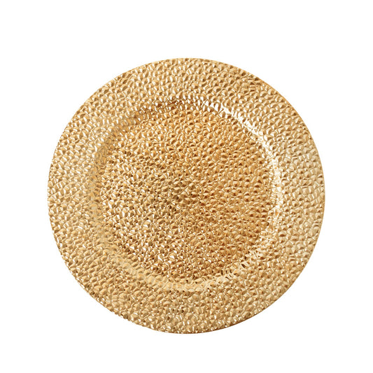 Elara Gold Plated Set of 4 Charger Plates 13"D