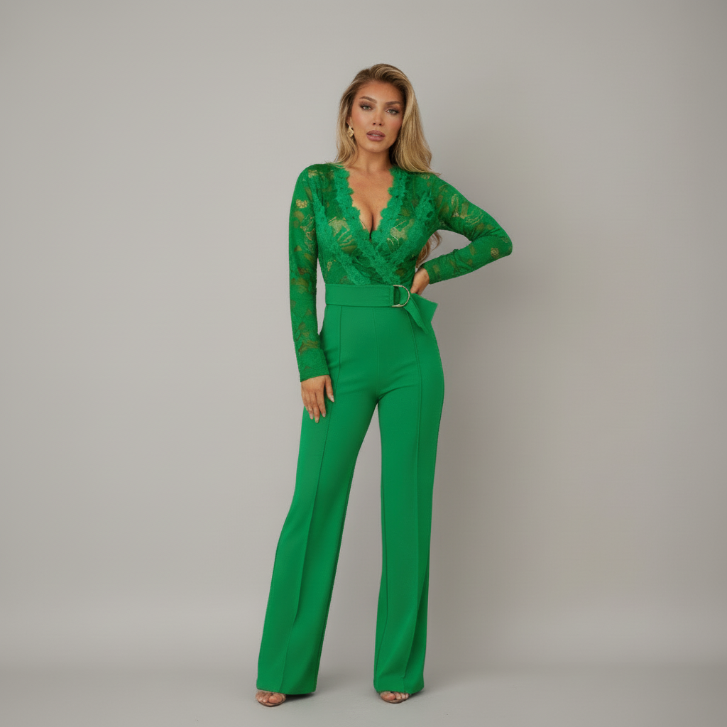 Crochet Long Sleeve Jumpsuit