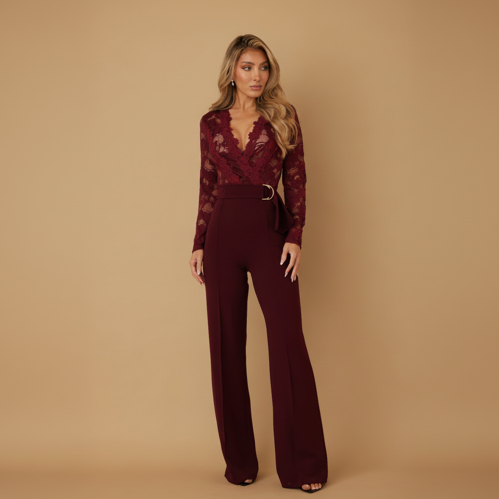 Crochet Long Sleeve Jumpsuit