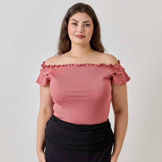 Double Ruffle Off-Shoulder Top
