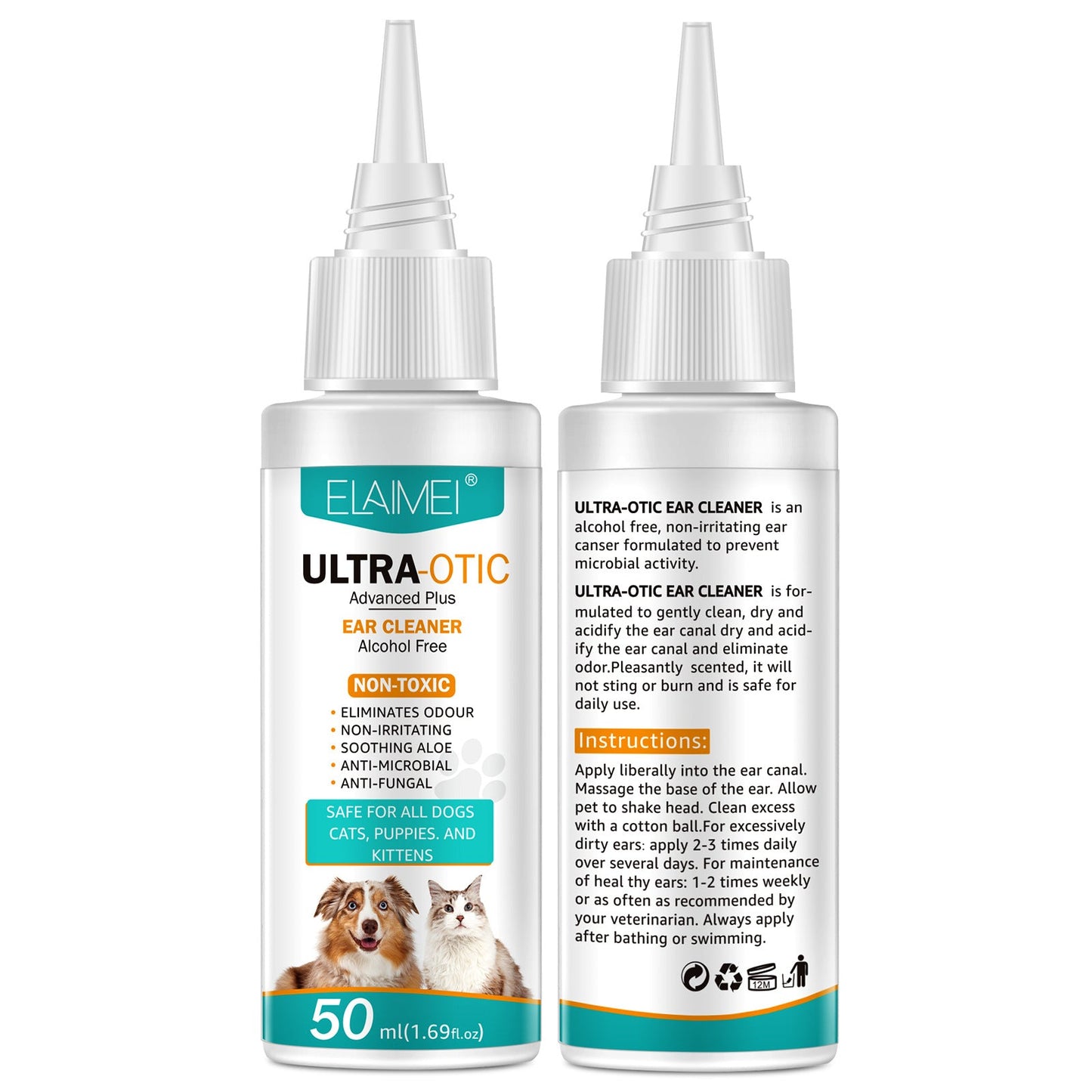 Pet Ear Cleaner – Gentle Ear Cleaning Solution for Dogs & Cats | Removes Wax, Mites & Prevents Infections